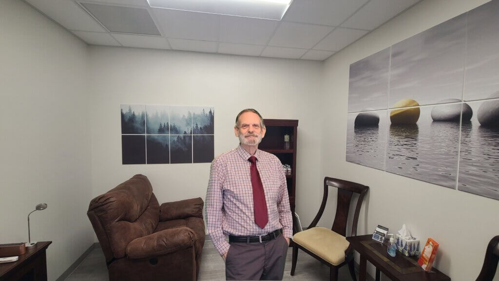 Bill Torgan, CH in his office at the TransMed Center in Conroe, TX